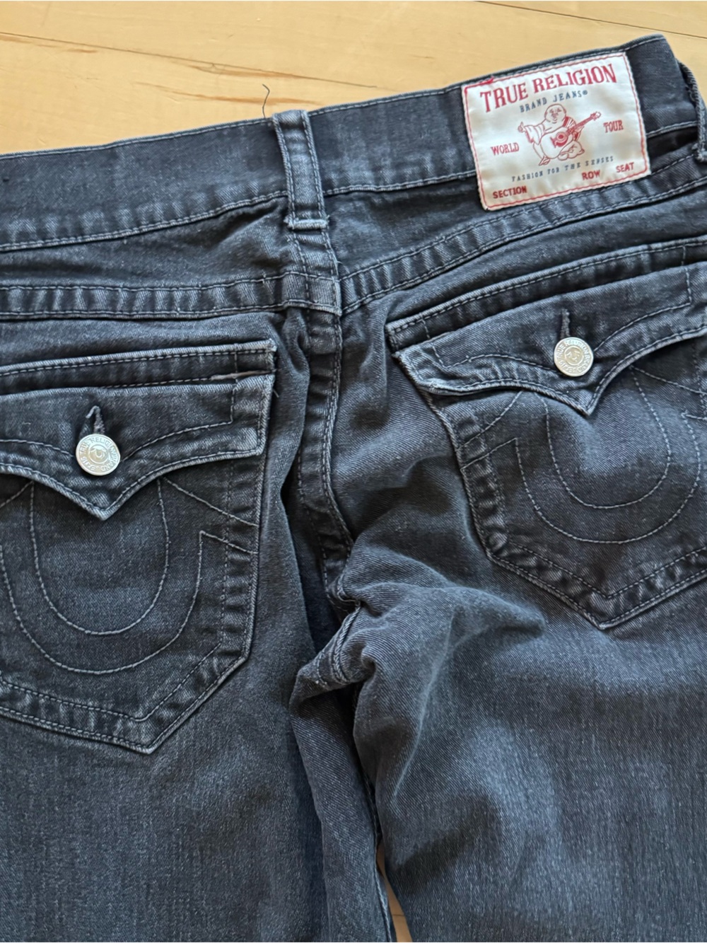 True Religion High-Rise Black Women's Jeans with Signature Pocket Stitching